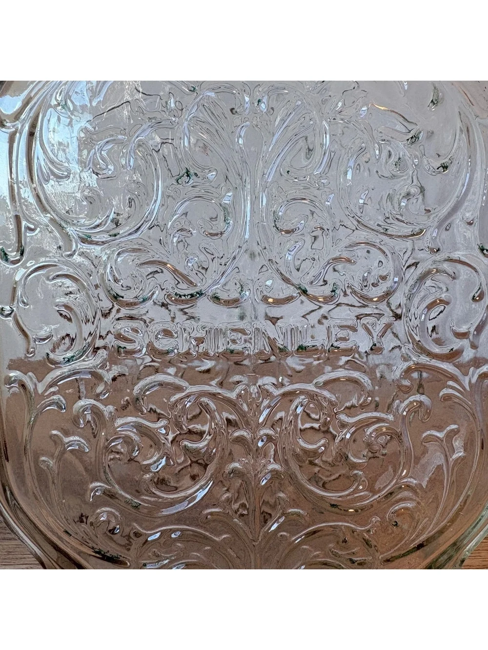 Vintage Schenley Embossed Glass Decanter, Halloween Decor Bottle, 11” Tall